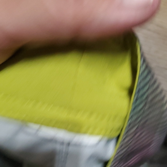 Prana Hybrid Green and Purple Board Shorts with  Geometric Design - Picture 7 of 9